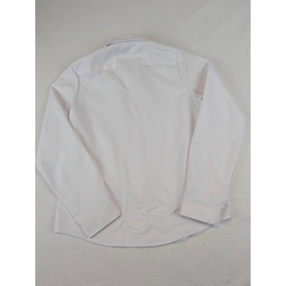Lands End Boys White Long Sleeve Button Down Shirt School Uniform Size 12 - Picture 3 of 9
